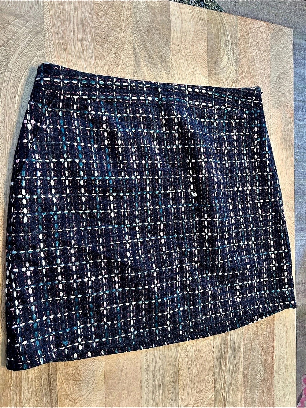 LOFT Textured Mini Skirt Blue & Pink Size 8p